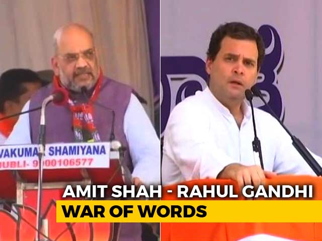 War Of Words Between Amit Shah, Rahul Gandhi As Karnataka Campaign Picks Pace