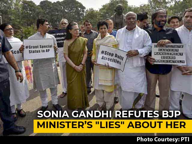 "Such Lies From Minister": Sonia Gandhi To NDTV After Row In Parliament