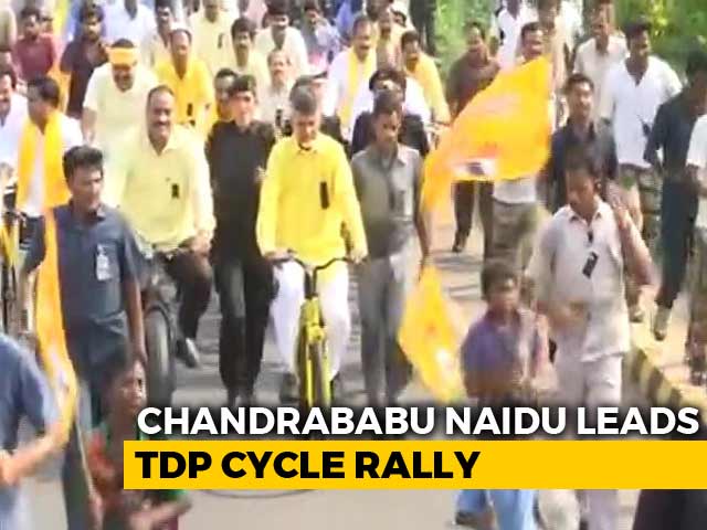Video : Chandrababu Naidu Hops On Bicycle To Demand Special Status For Andhra Pradesh