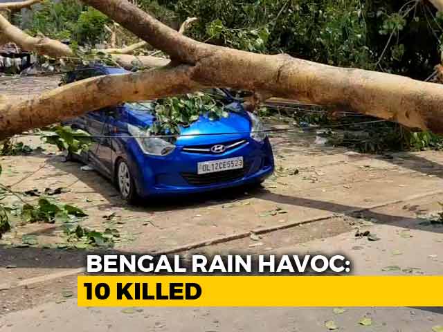 Video : 10 Dead As Heavy Rain, Strong Winds Hit Bengal; Flights, Trains Affected In Kolkata