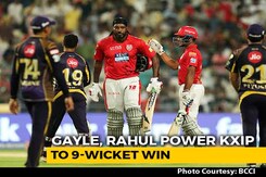 IPL 2018: Gayle, Rahul Lead KXIP To A 9-Wicket Win (DLS) Over KKR IPL 2018: Gayle, Rahul Lead KXIP To A 9-Wicket Win (DLS) Over KKR