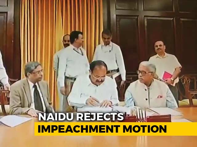 Video : Congress-Led Move To Impeach Chief Justice Rejected By Venkaiah Naidu
