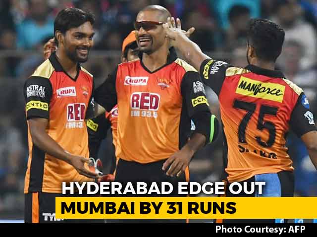 Hyderabad Beat Mumbai Indians By 31 Runs In A Thriller