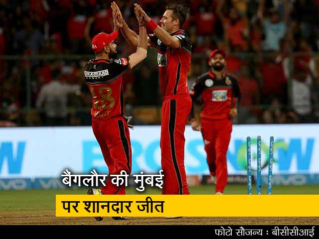 IPL 2018: रॉयल चैलेंजर्स बैंगलौर ने दी मुंबई इंडियन्स को शिकस्त