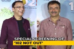 Rajkumar Hirani, R Balki & Vidhu Vinod Chopra At The Screening Of <i>102 Not Out</i> Rajkumar Hirani, R Balki & Vidhu Vinod Chopra At The Screening Of <i>102 Not Out</i>