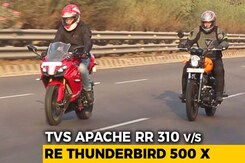 TVS Apache RR 310 vs Royal Enfield Thunderbird 500 X: Comparison Review TVS Apache RR 310 vs Royal Enfield Thunderbird 500 X: Comparison Review