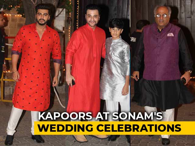 Kapoor <i>Khandaan</i>: Arjun, Boney & Sanjay At Sonam Kapoor's Pre-Wedding Celebrations