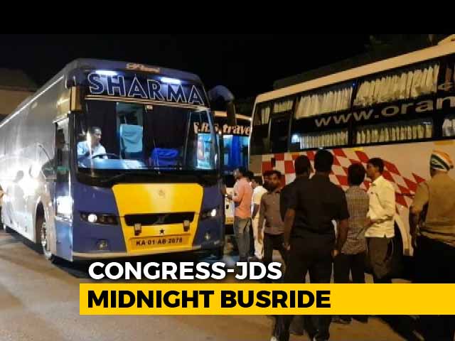 Video : 3 Buses On All-Night Journey As Karnataka Lawmakers 'Escape' To Hyderabad