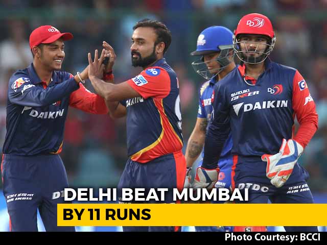 IPL 2018: Delhi Daredevils Win By 11 Runs, Mumbai Indians Eliminated