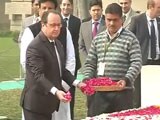 Video : French President Pays Tribute to Mahatma Gandhi at Rajghat