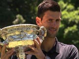 Video : Novak Djokovic Celebrates Record Sixth Australian Open Win