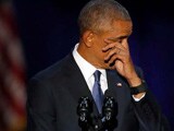 Video : Barack Obama Wipes Tears, Smiles To Chants Of 'Four More Years'