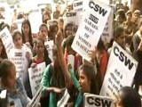 Video : Hit By "Semen-Filled Balloons", DU Students Protest Outside Police Headquarters