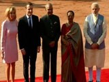 Video : Ceremonial Welcome For French President At Rashtrapati Bhavan